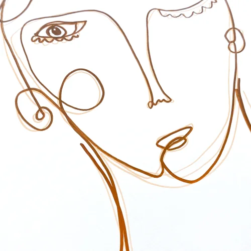 Diy and Green - Drawing Paper Portrait Line Series - 08