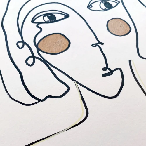 Diy and Green - Drawing Paper Portrait Line Series - 16