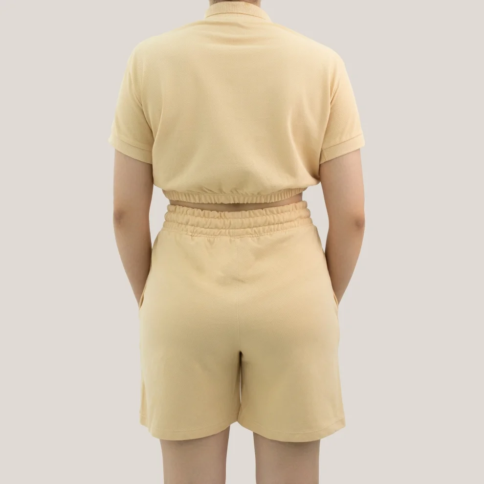 Pour Pur - Polo Neck Crop T-shirt Shorts Set