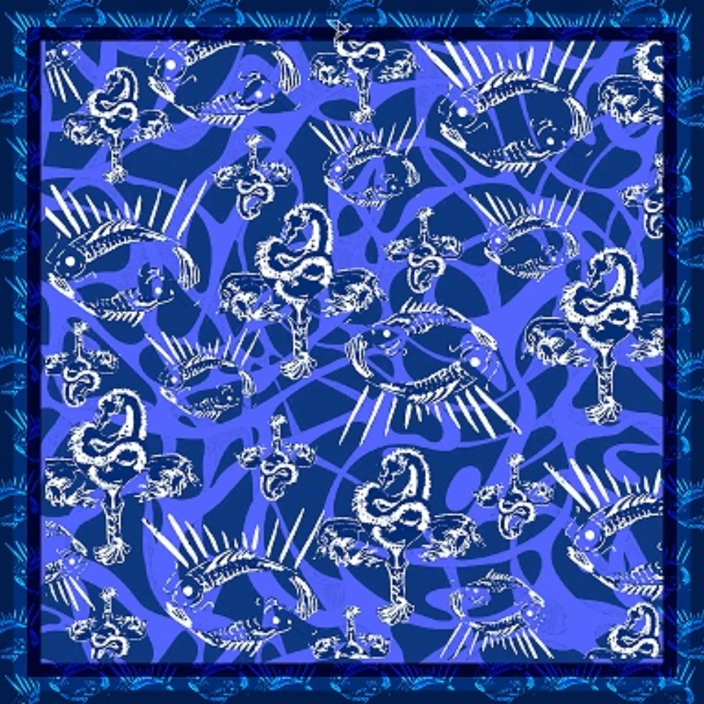 Pegon Design - Blue Uterus Scarf