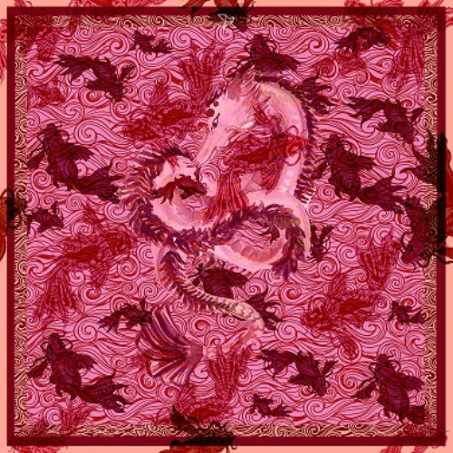 Pegon Design - Pink Dragon Fular
