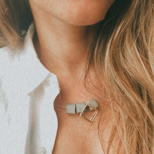 Root Jewellery - Dancing Cube Concrete Necklace