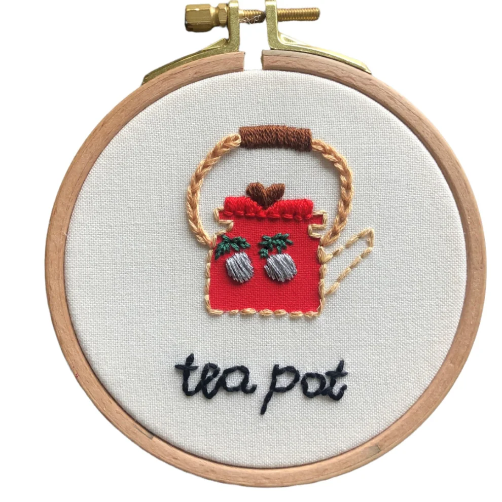 DEAR HOME - Tea Pot Nakış Kasnak Pano