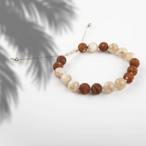 Arven's World by Aylin Işıklı - Sun Stone - Wood Agate Bracelet