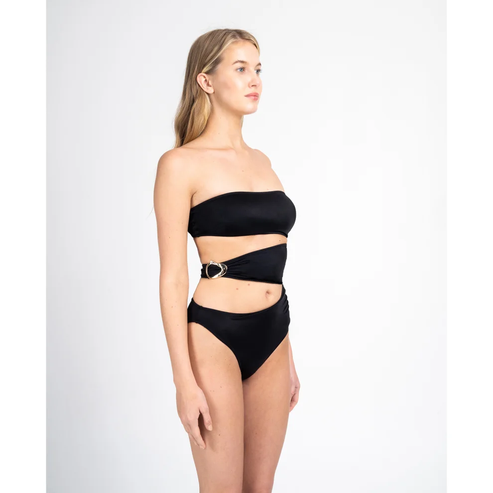 Allegra Bandeau Bodysuit in Black