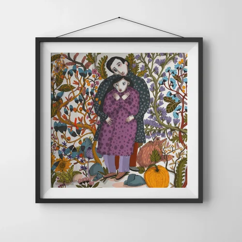 Serkan Akyol - Bahçemde Değil Gönlümde Hanımelleri Açsın Square Fine Art Print