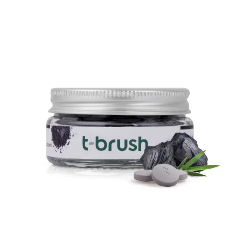 T-Brush - Aktif Kömürlü Doğal Diş Macunu Tableti Vegan - 90 Tablet