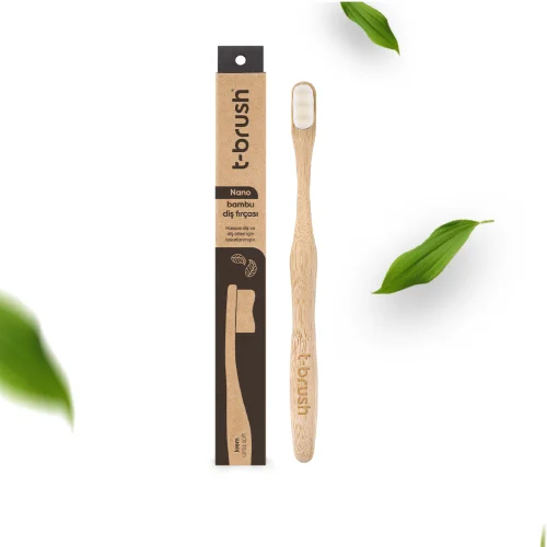 T-Brush - Doğal Bambu Vegan Diş Fırçası - Krem Renk - Orta Sert ( Medium)