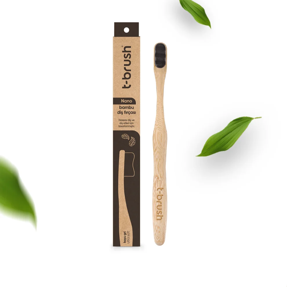 T-Brush - Nano Vegan Bamboo Toothbrush - Ultra Soft ( For Sensitive Teeth)