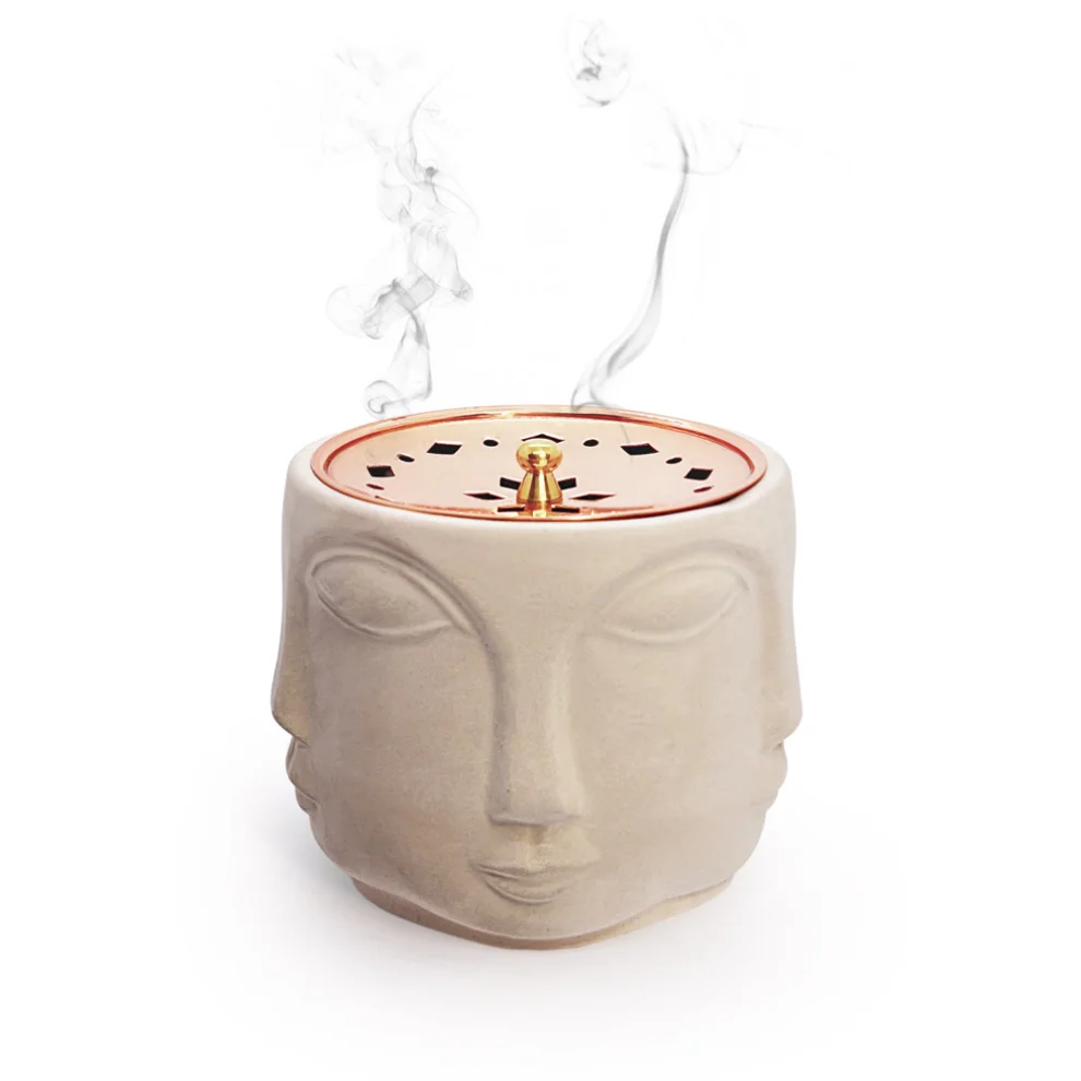 Coho Objet	 - Box Faces Incense Pot & Chamomile & Sage & Lavender Incense Gift Set