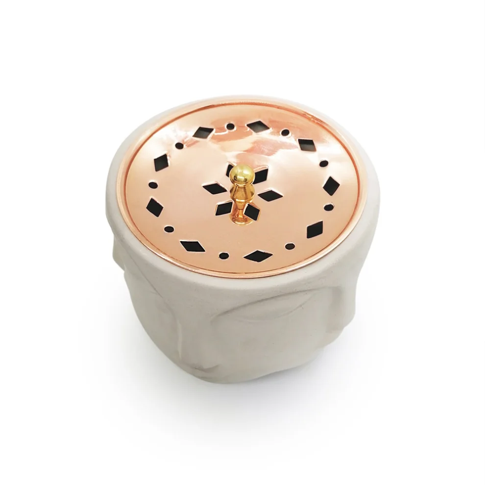 Coho Objet	 - Box Faces Incense Pot & Chamomile & Sage & Lavender Incense Gift Set