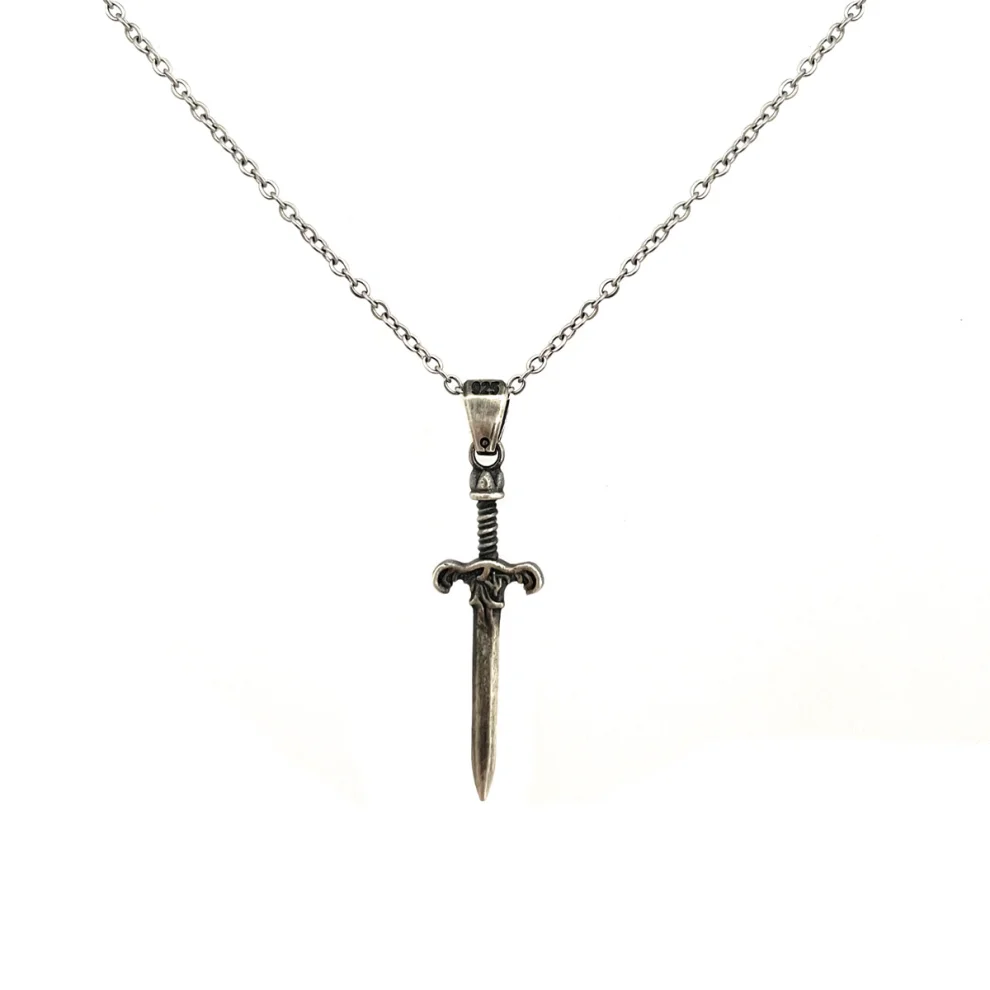 Spark Atölye - Sword Silver Necklace - I
