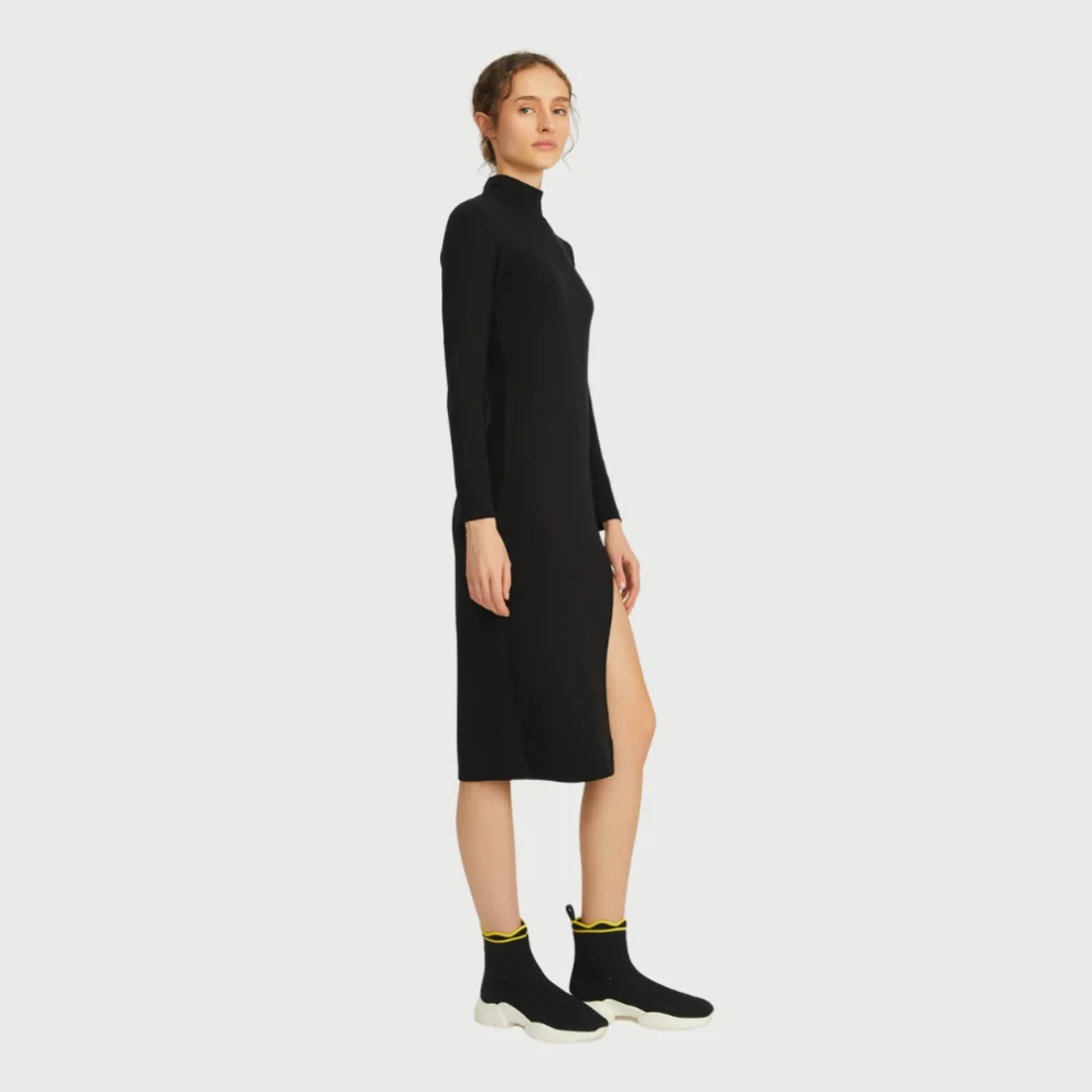 Auric - Limited Modal Yüksek Yaka Elbise