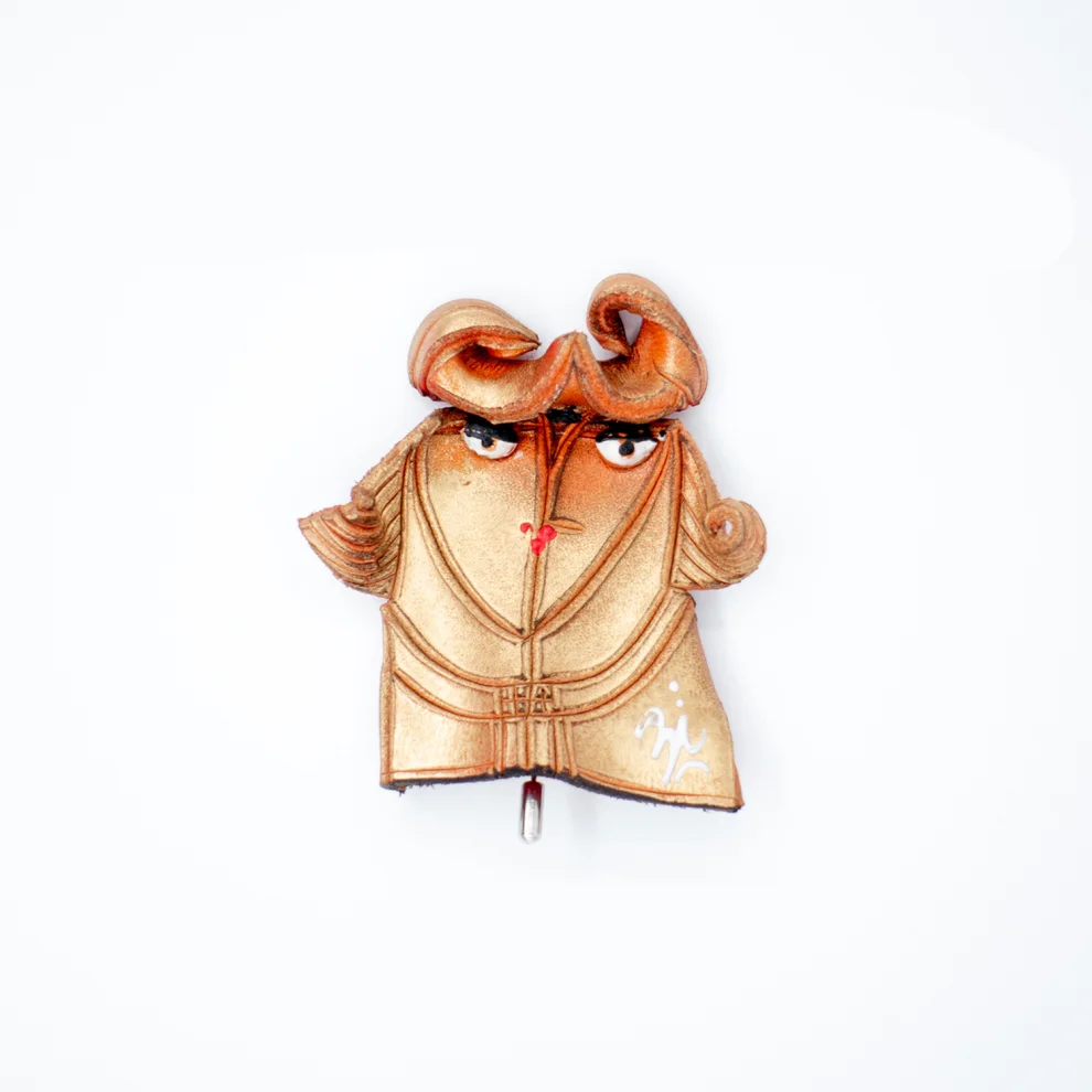 Mavitan Store - Handmade Leather Brooch No: 25