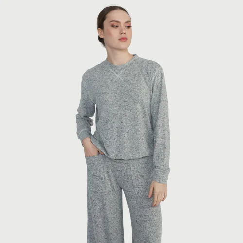 Auric - Crew Neck Long Sleeve Comfort Pajama Top