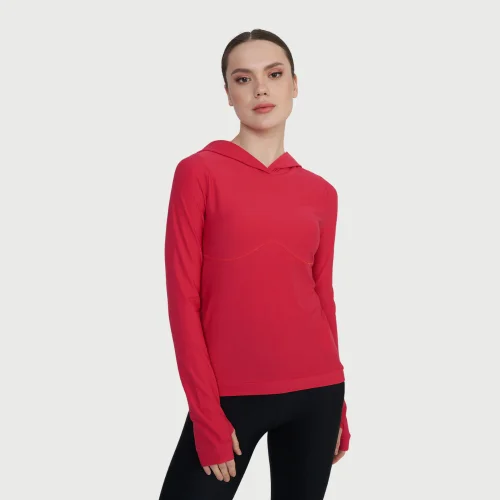 Auric - Yumuşak Dokulu Parmak Detaylı Kapüşonlu Sweatshirt