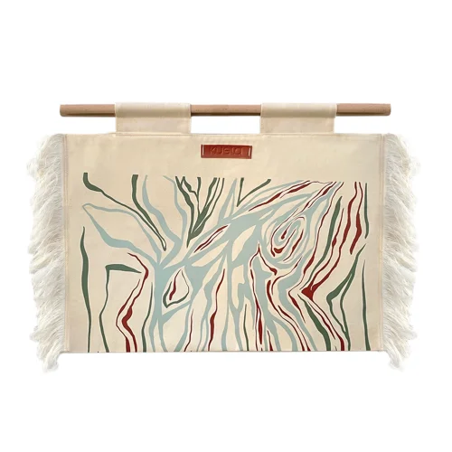 Kuela Studio - Woody Wood Handle Patterned Handbag