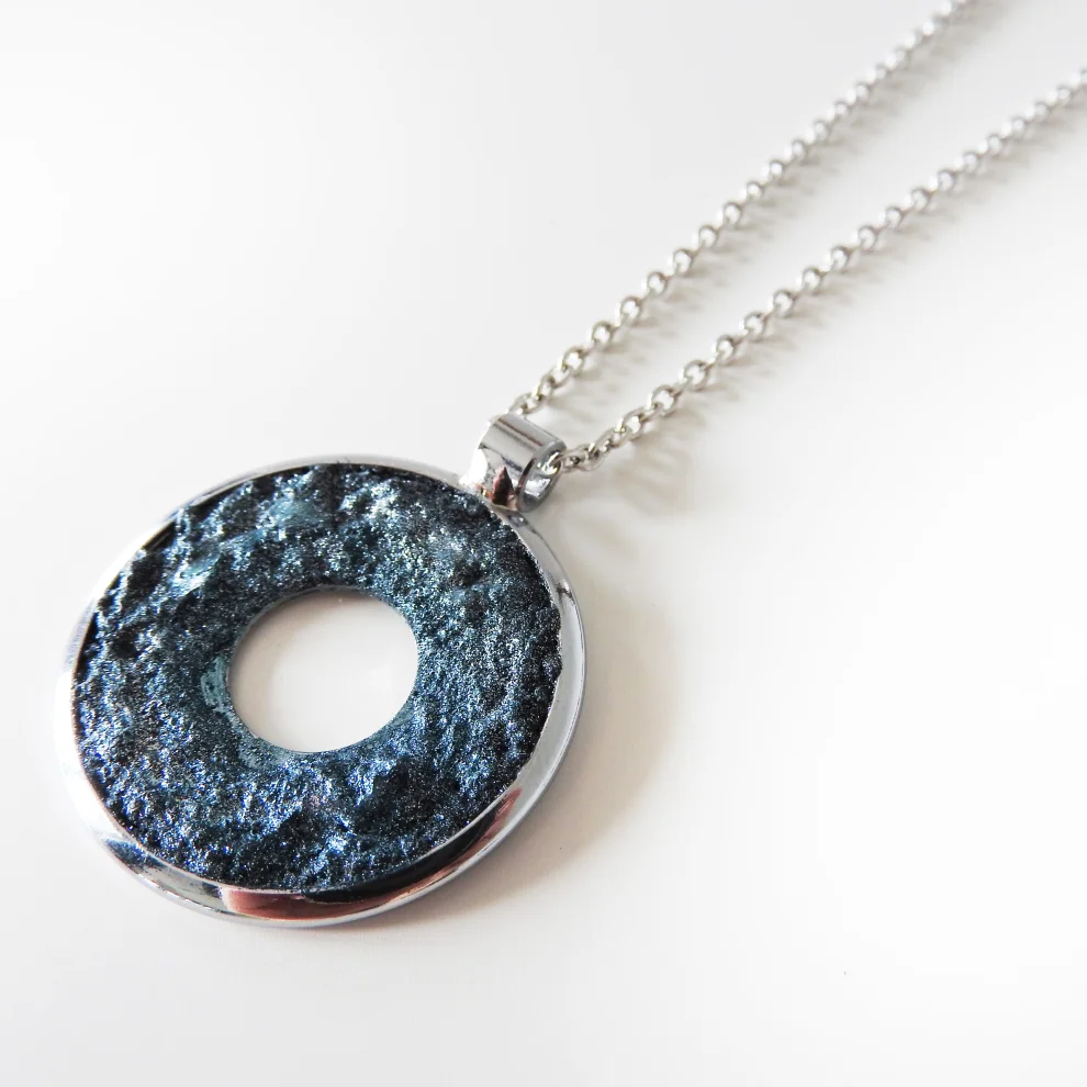 Root Jewellery - Hole Moon Concrete Necklace