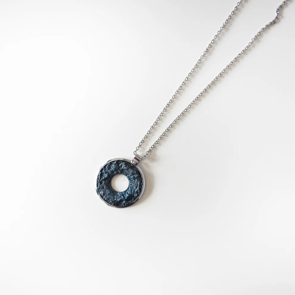 Root Jewellery - Hole Moon Concrete Necklace