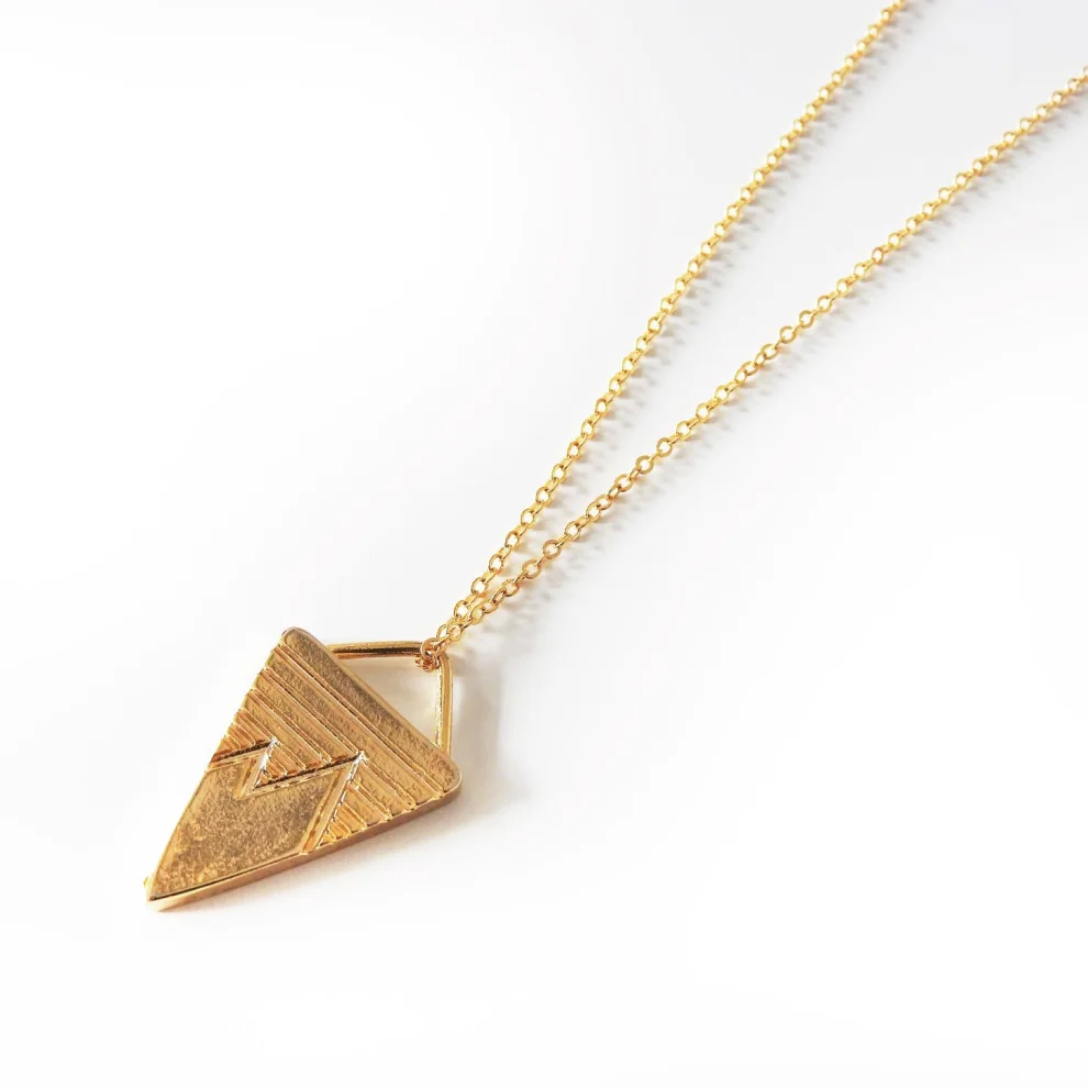 Root Jewellery - Triangle Frame Concrete Necklace
