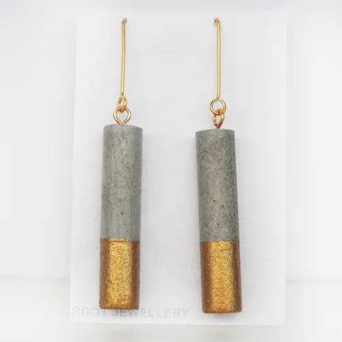 Root Jewellery - Gold Twin Cylinder Earrings