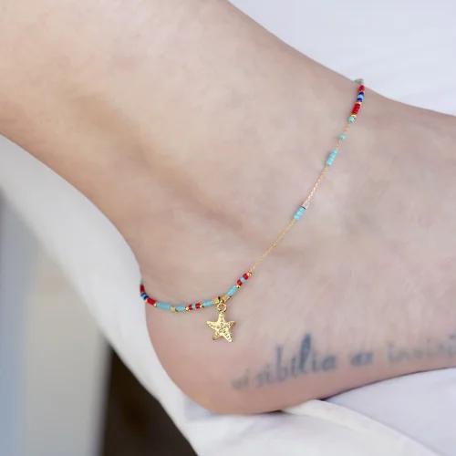 Atelier Petites Pierres - Baia - Starfish Charm Beaded Anklet