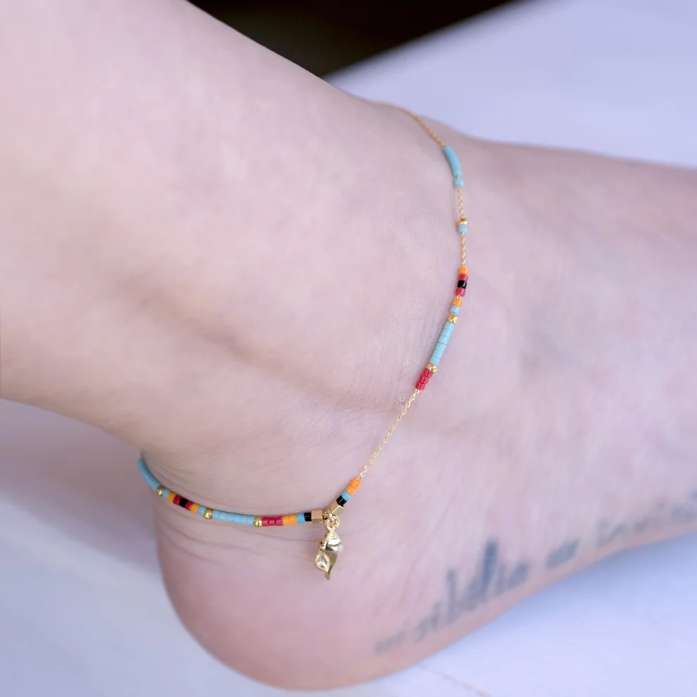 Atelier Petites Pierres - Honolulu -dainty Beaded Charm Anklet