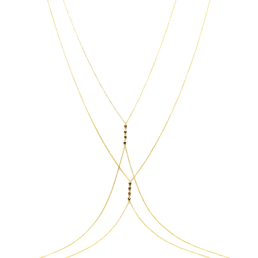 Body Chain Necklace, Gold Body Chain Necklace, Gold Harness, Body