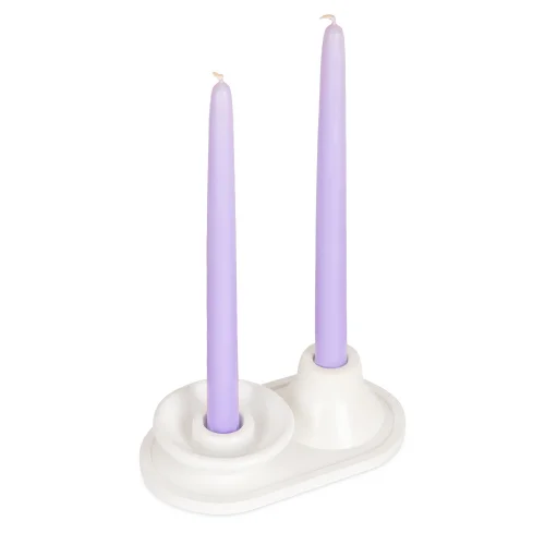 Candu Things - Concrete Tray Candlestick Holder Set