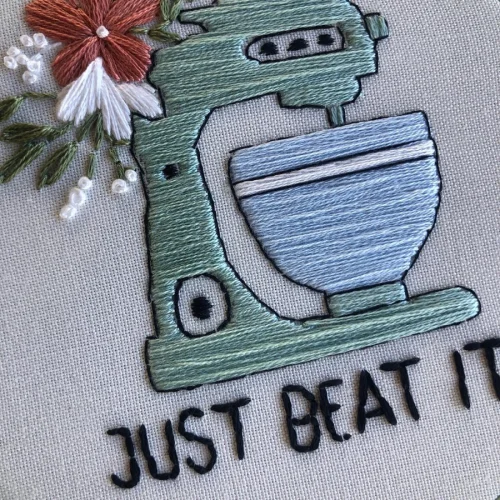 Granny's Hoop - Just Beat It Embroidery Hoop Art