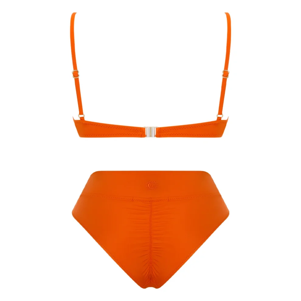 Haracci - Solana Econyl Pin-up High Waist Bikini Set M Orange | hipicon