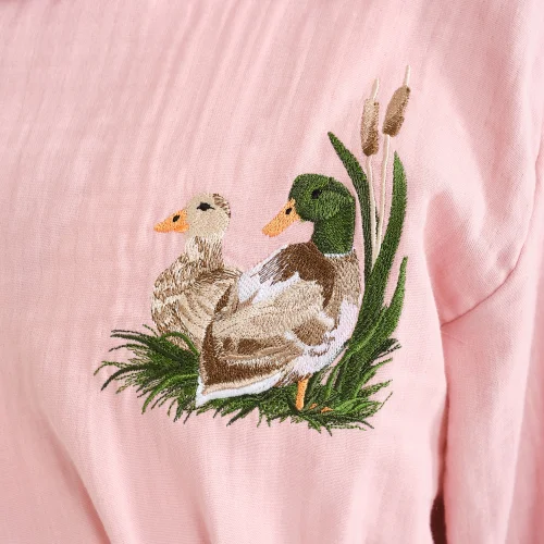 Miespiga - Personalized Duck Embroidered Pool, Beach, Bath Hooded Cover-up  Robe For Women- Muslin And Cotton Kimono Bathrobe