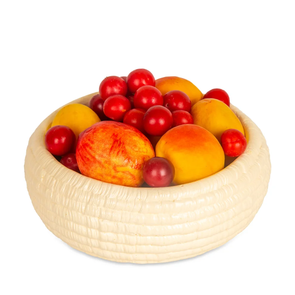 Candu Things - Daisy Basket Patterned Large Concrete Bowl