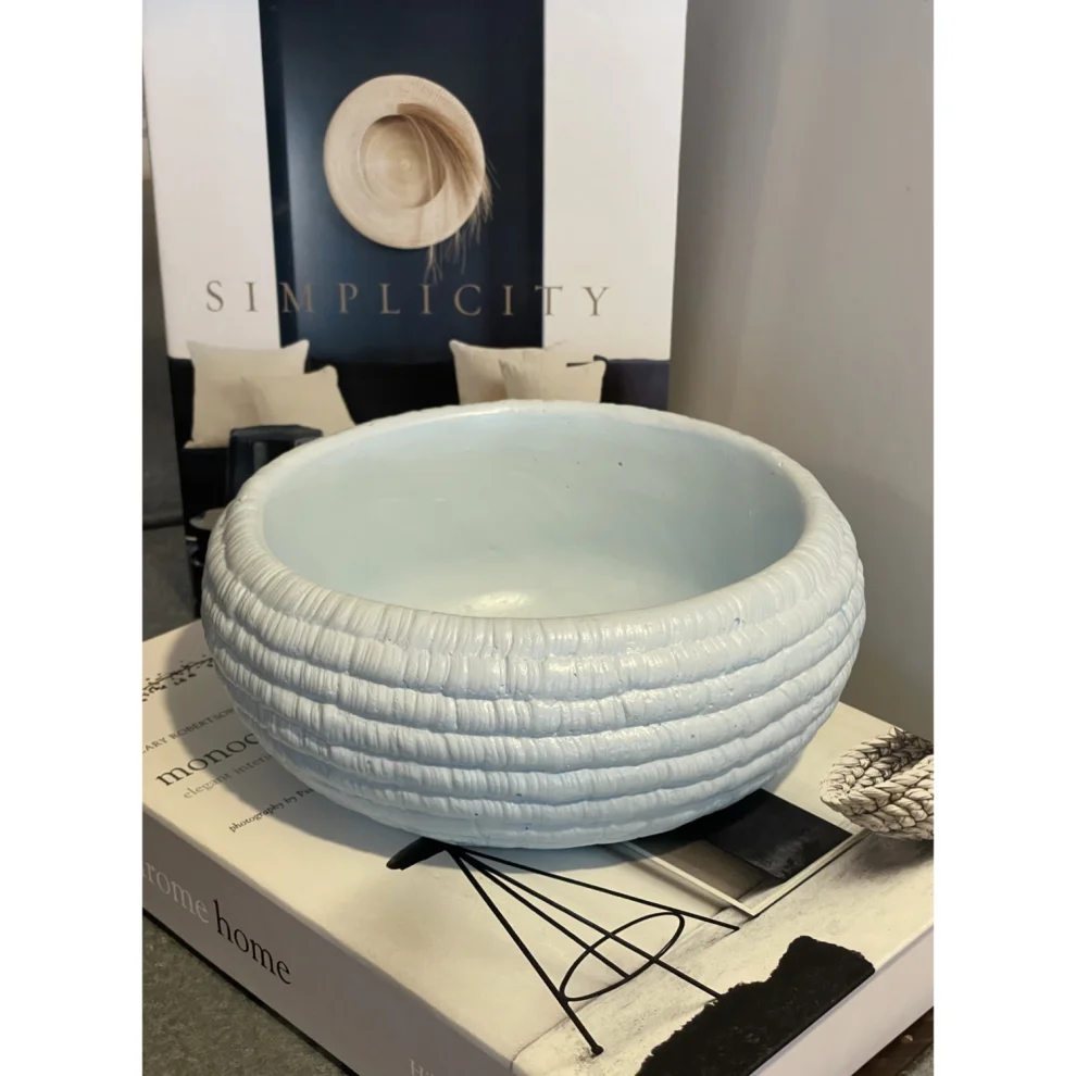 Candu Things - Rio Basket Patterned Large Concrete Bowl