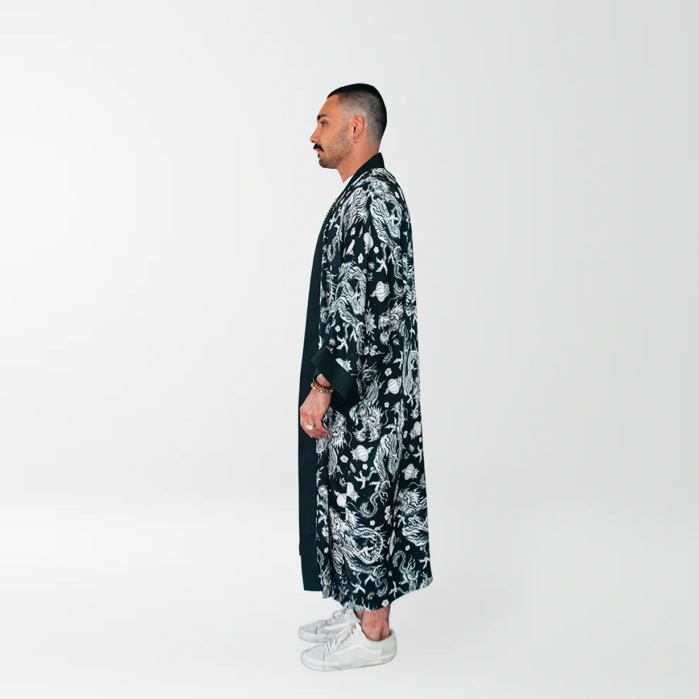 Helal Merch - Long Dark Double Dragon Kimono