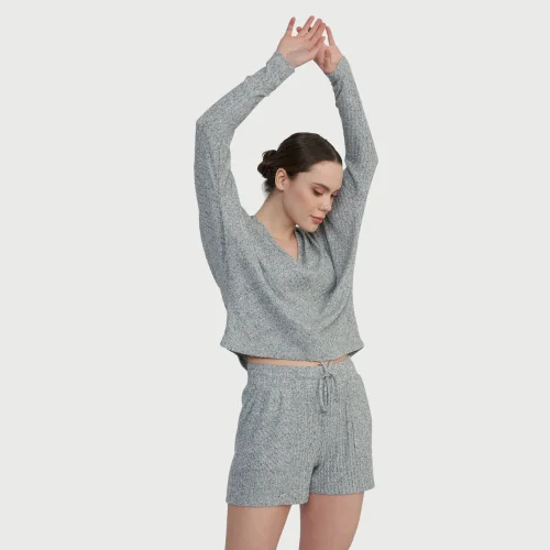 Auric - Beli Bağcıklı Cepli Comfort Şort Pijama Altı