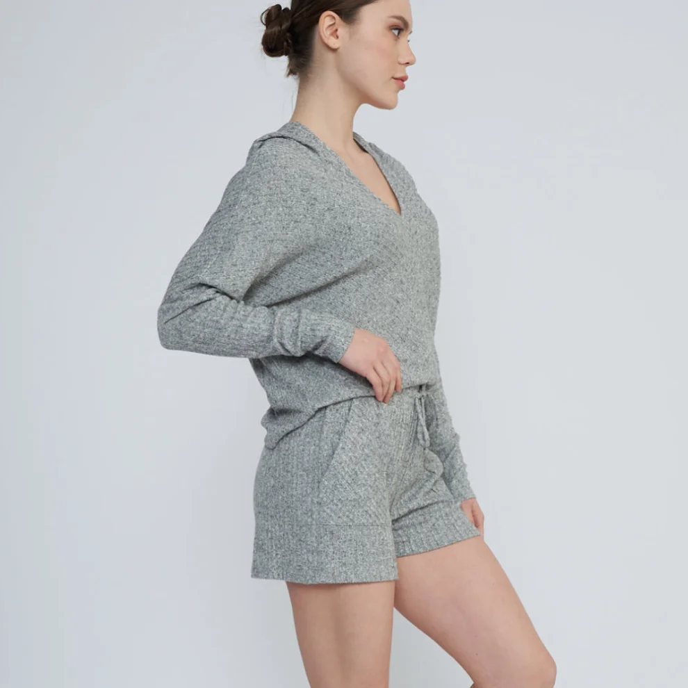 Auric - Tie Waist Pocket Comfort Shorts Pajama Bottoms
