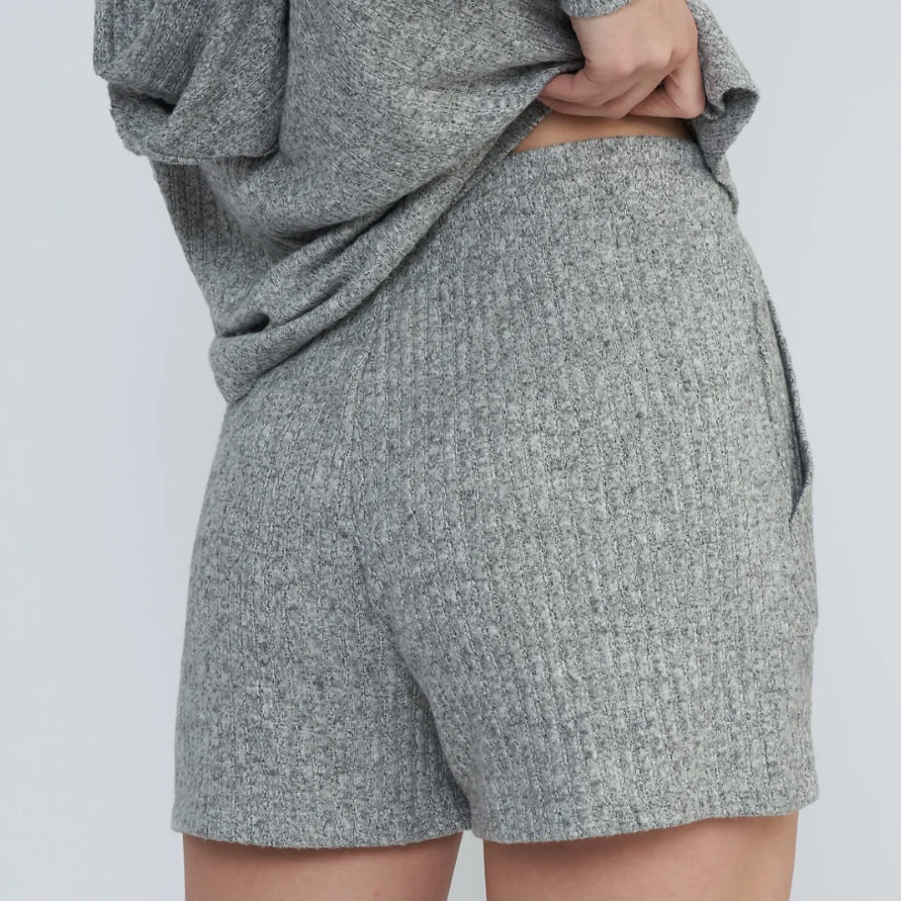 Auric - Tie Waist Pocket Comfort Shorts Pajama Bottoms