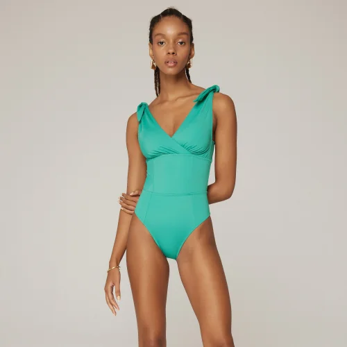Haracci - Eve Econyl One-piece With Wrapped V-neckline And Bow-detail