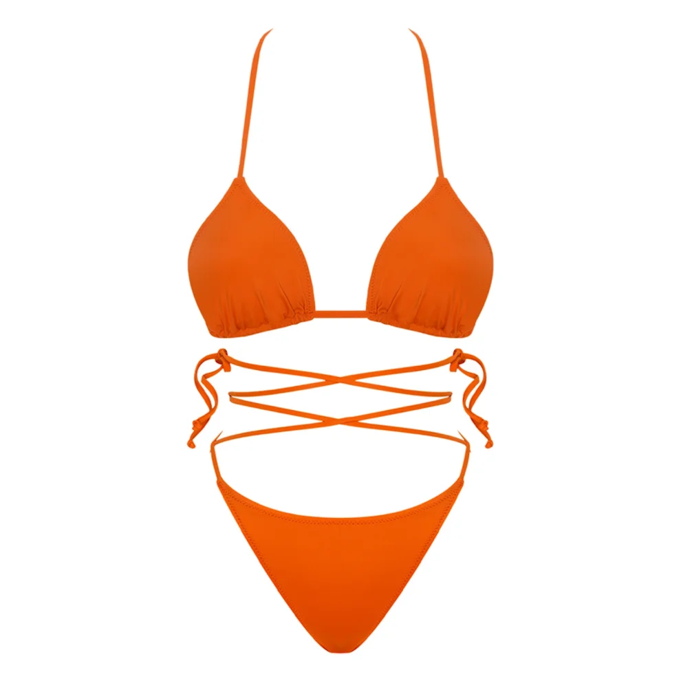 Haracci Bikini & Swimsuit, Auretta One Shoulder Brazilian Orange Bikini  Set