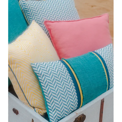 Boom Bastık - With Zigzag Printed Trimmed Pillow