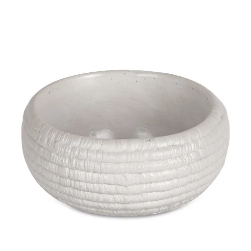 Candu Things - Daisy Basket Patterned Large Concrete Bowl