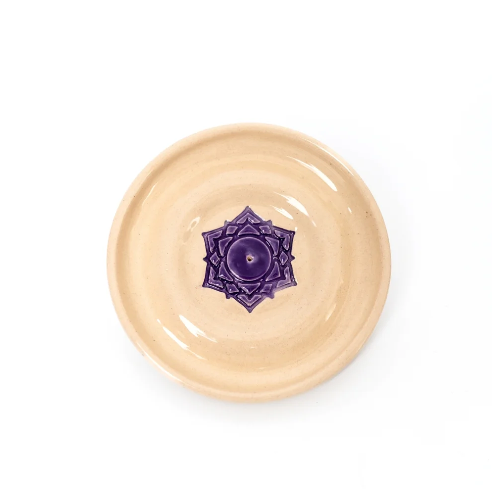 Damlart Ceramic Studio - Ceramic 7th Chakra İncense Holder