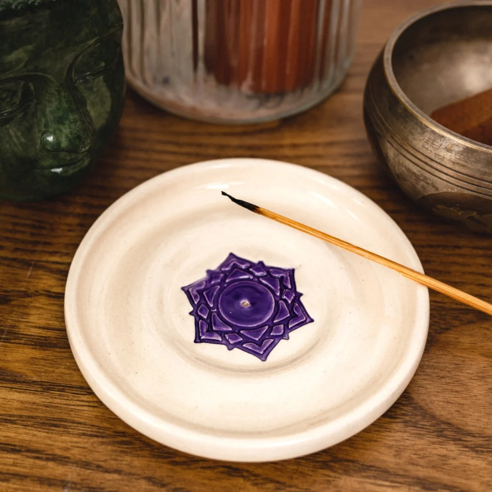 Damlart Ceramic Studio - Ceramic 7th Chakra İncense Holder