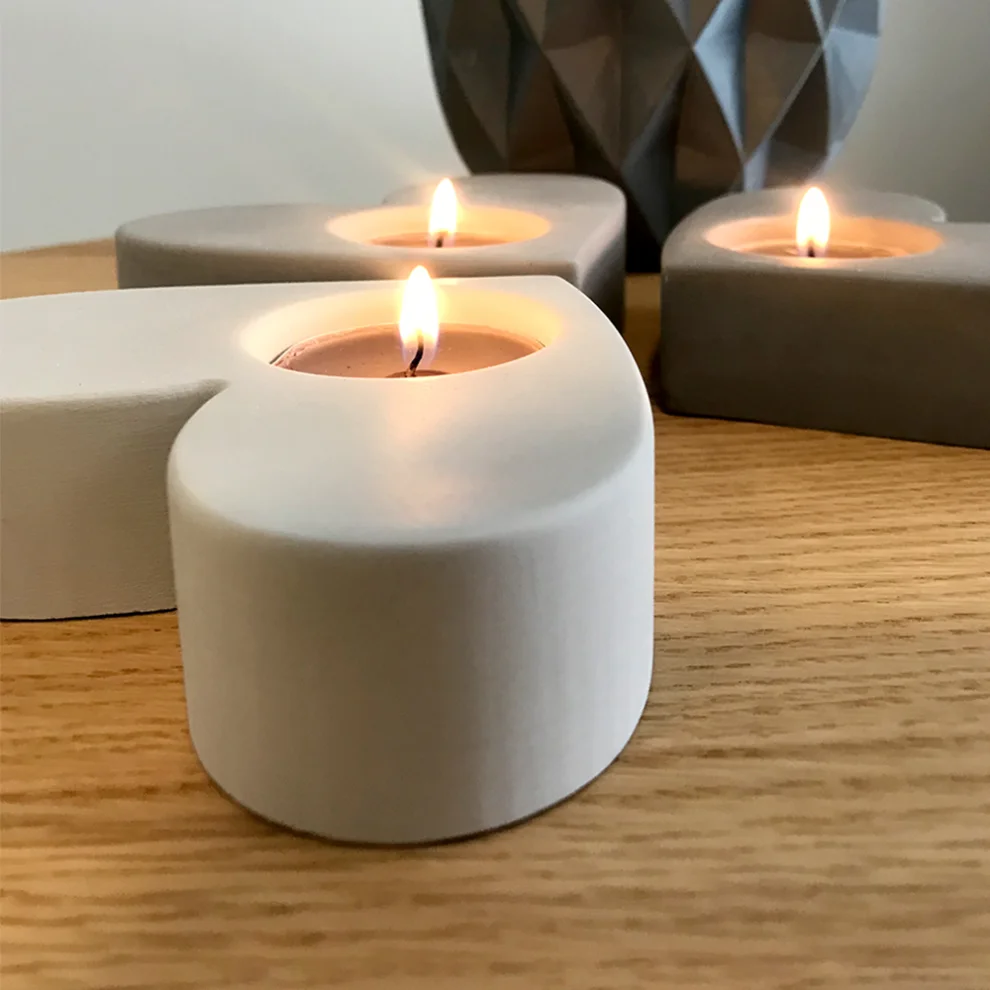 Studio Ays - 3'lü Kalp Tealight Mumluk Set