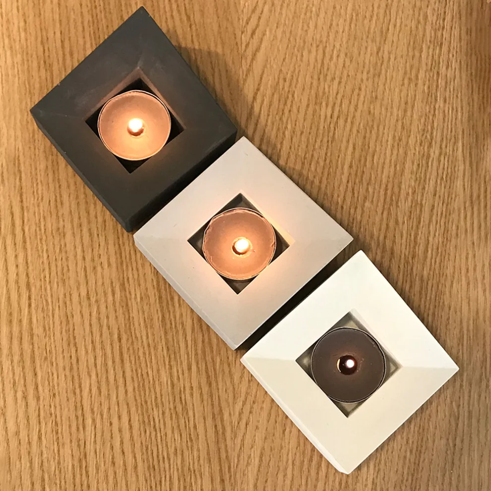 Studio Ays - 3'lü Tealight Mumluk Set