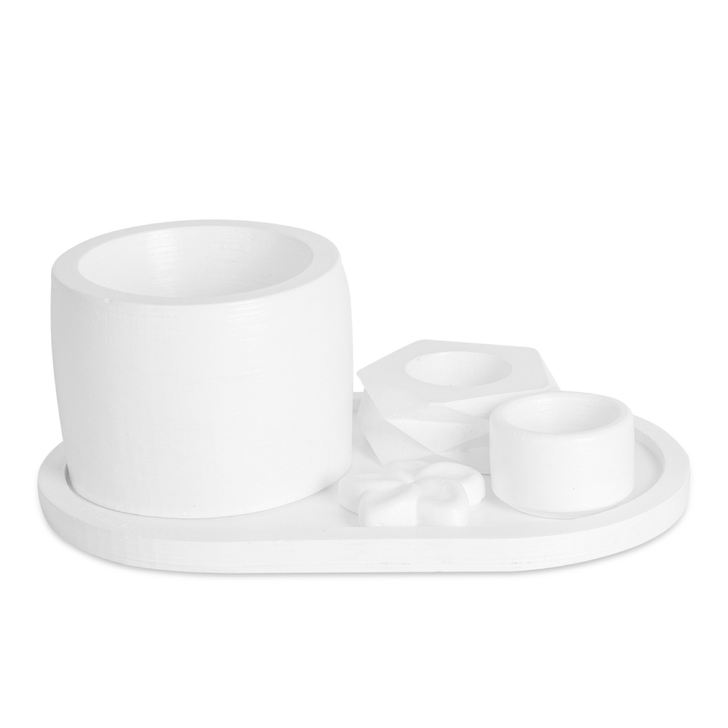 The Snow Multi-purpose 5 Piece Presentation Set With Tray Candle Holder