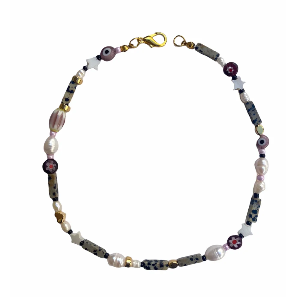 Beany Beady - Agate Natural Stone Henna Necklace