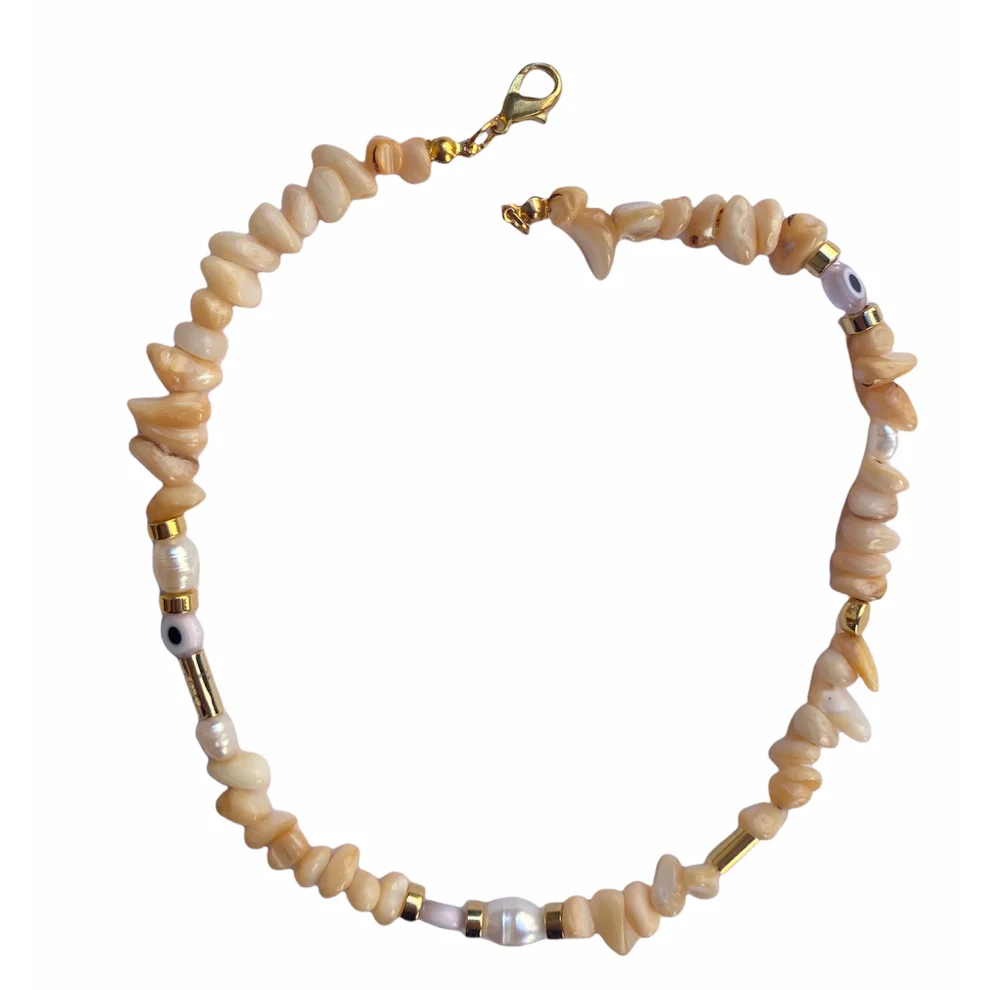 Beany Beady - Gold Detailed Nacre Necklace