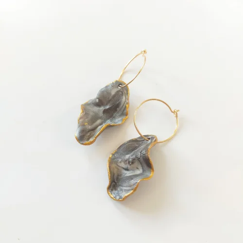 Opia Ceramics - Brown Marble Porcelain Earrings